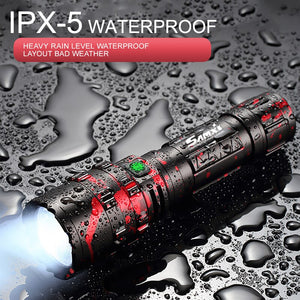Powerful Flashlight High Power Rechargeable LED Lamp Self Defense Shocker Lantern Bike Light Tactical Torch By 18650 Battery