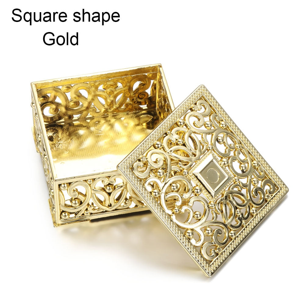 Plastic Hollow Gold Foil Cake Candy Box Wedding