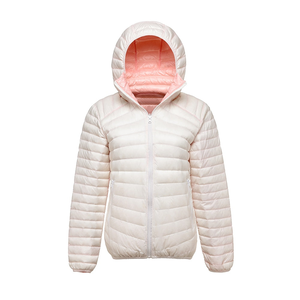2020 Women Down Jacket Women Parks Ultra Light Feather Double Side Windbreaker Reversible Autumn Winter Female Coat Brand Tops