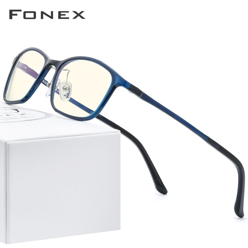 FONEX Ultem TR90 Anti Blue Light Glasses Men Goggles Protection Eyewear Blocking Antiblue Gaming Computer Eyeglasses Women AB03