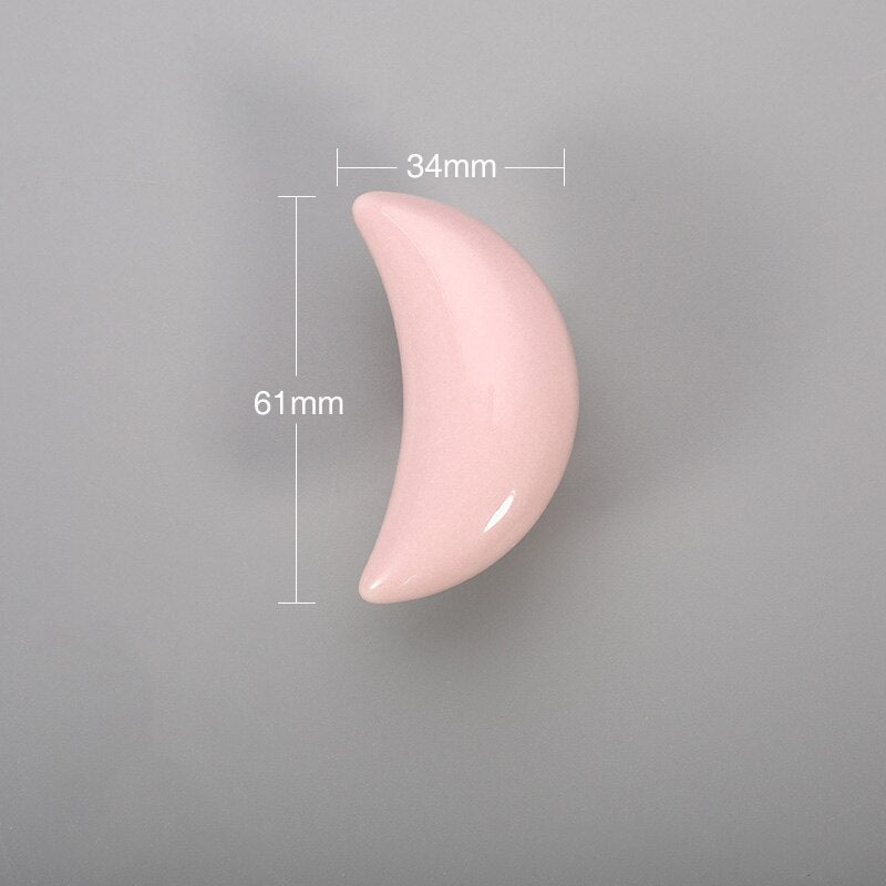 NAIERDI Cartoon Children Room Ceramic Cabinet Knobs Moon Star Wardrobe Handle Garden Door Handle Cabinet Handles for Kids