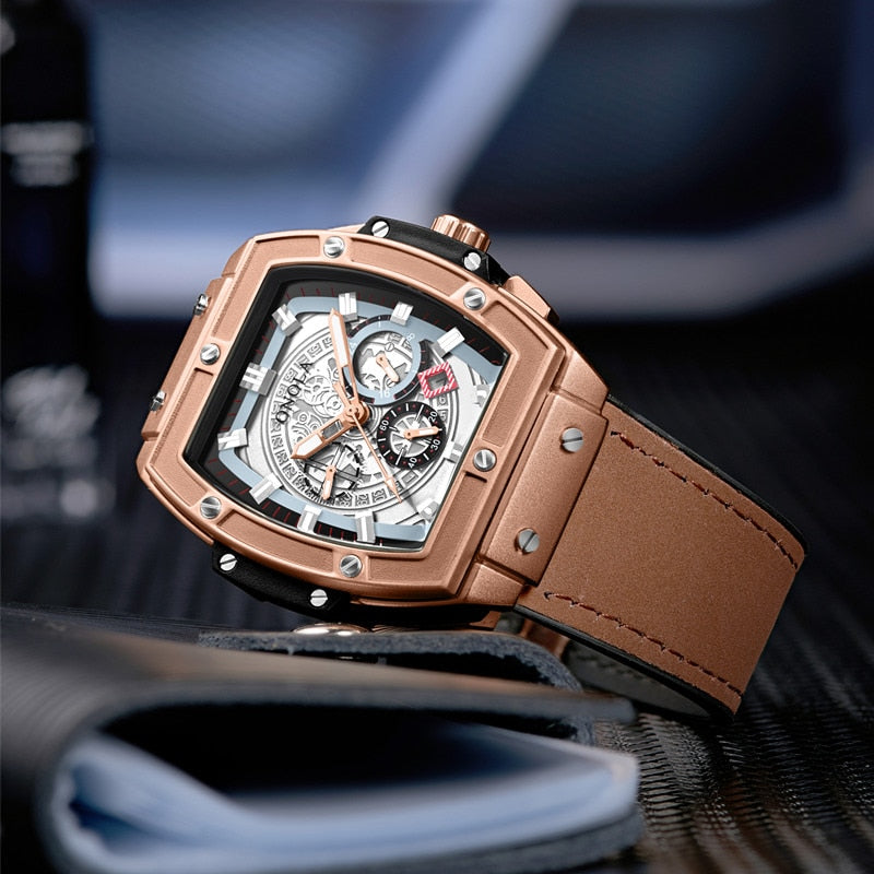 Montre de Sport de luxe pour hommes ONOLA mode quartz horloge grand visage montre-bracelet montres décontractées hommes relogio masculino