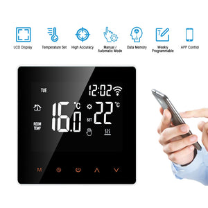 Thermostat intelligent d'avatto Tuya WiFi, télécommande électrique de température de chaudière d'eau/gaz de chauffage par le sol pour Google Home, Alexa