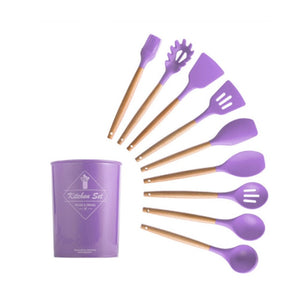 Silicone Kitchenware Cooking Utensils Set Heat Resistant Kitchen Non-Stick Cooking Utensils Baking Tools With Storage Box Tools