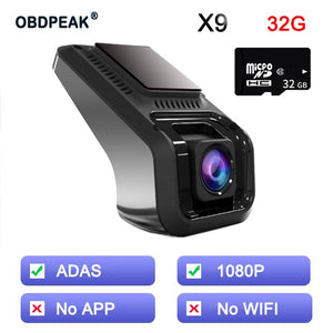 X9 Pro caméra de tableau de bord WiFi | Caméra enregistreur DVR, Full HD 1080P, caméra de tableau de bord Cycled DVR avec rétroviseur, numérique