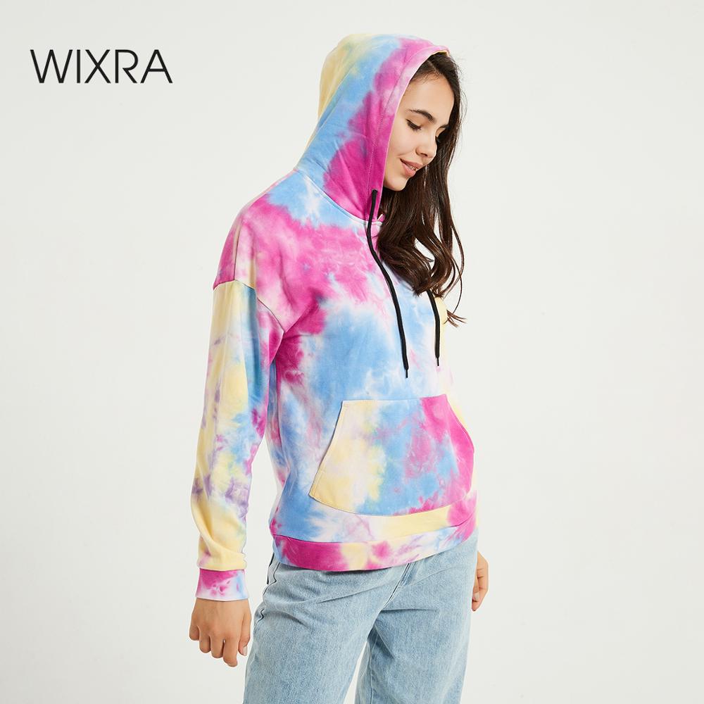Wixra femmes sweat-shirts à colorant Femme nouvelle mode sweats à capuche chauds poche à manches longues automne hiver haut décontracté