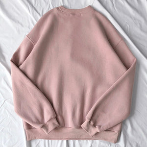 Mooirue Spring Women Pink Sweatshirt Letter Embroidery Thickening 2 In 1 Pullovers Tops