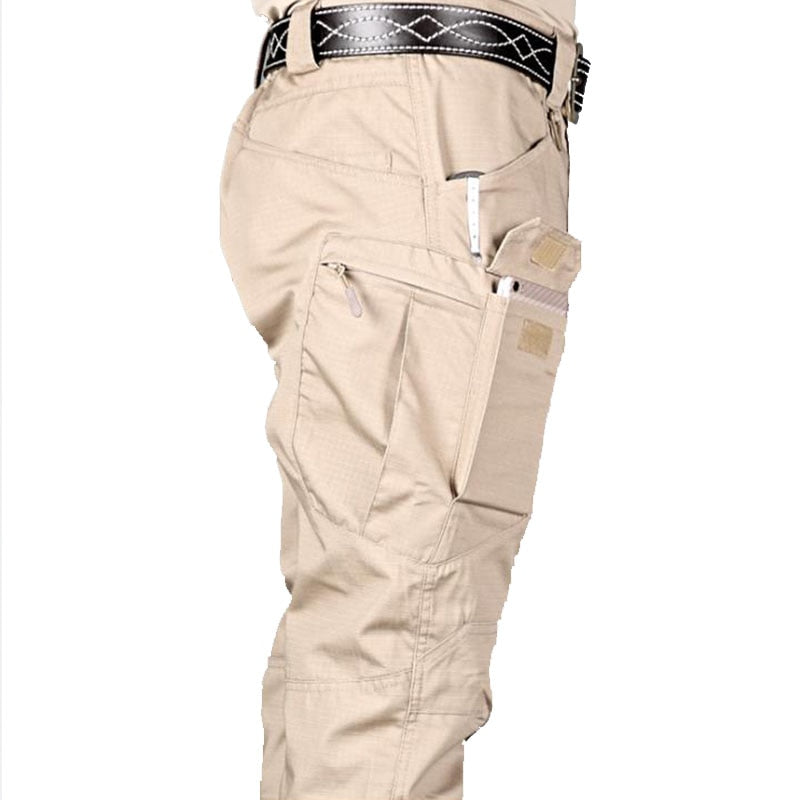 Pantalon tactique homme élasticité de poche Multiple ville pantalon militaire Sport urbain hommes mince gros noir Cargo pantalon moto 5XL