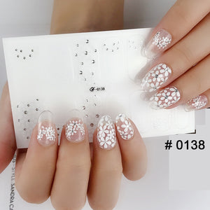 Fashion 31 Designs 3D Full Cover Nail Sticker Waterproof Self-adhesive Nail Art Manicure DIY Decoration Glitter Nail Wraps 2019