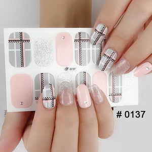 Fashion 31 Designs 3D Full Cover Nail Sticker Waterproof Self-adhesive Nail Art Manicure DIY Decoration Glitter Nail Wraps 2019