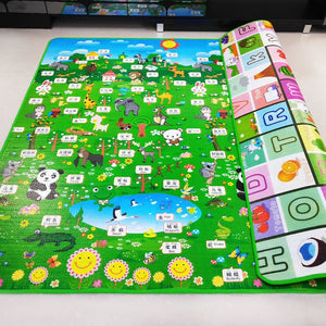 Tapis de jeu rampant bébé 1.5*1.8 mètre tapis de montée Double face fruits lettres Animal pliable bébé jouets tapis de jeu enfants tapis bébé jeu
