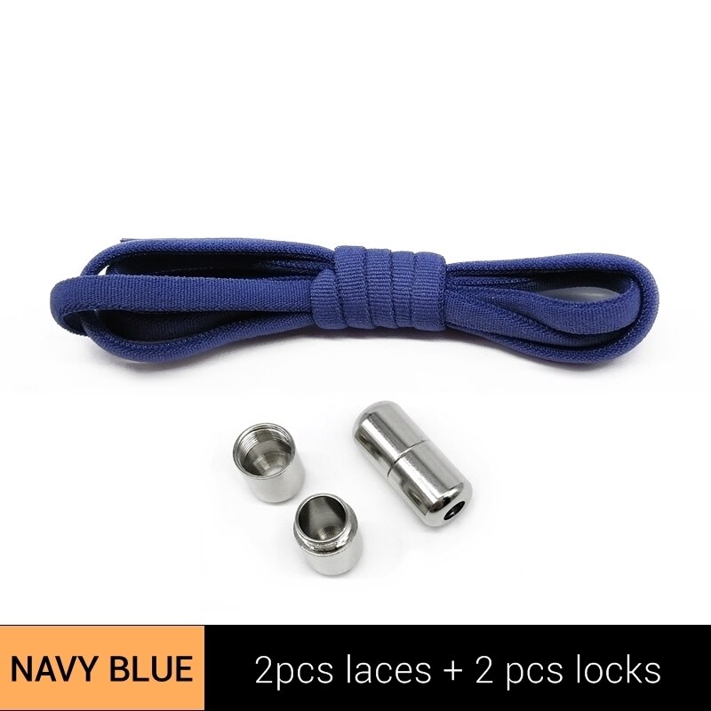 Third Version Elastic No Tie Shoelaces Metal Lock Shoe Laces For Kids Adult Sneakers Quick Shoelaces Semicircle Shoestrings F089