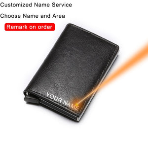 DIENQI Carbon Fiber Card Holder Wallets Men Brand Rfid Black Magic Trifold Leather Slim Mini Wallet Small Money Bag Male Purses