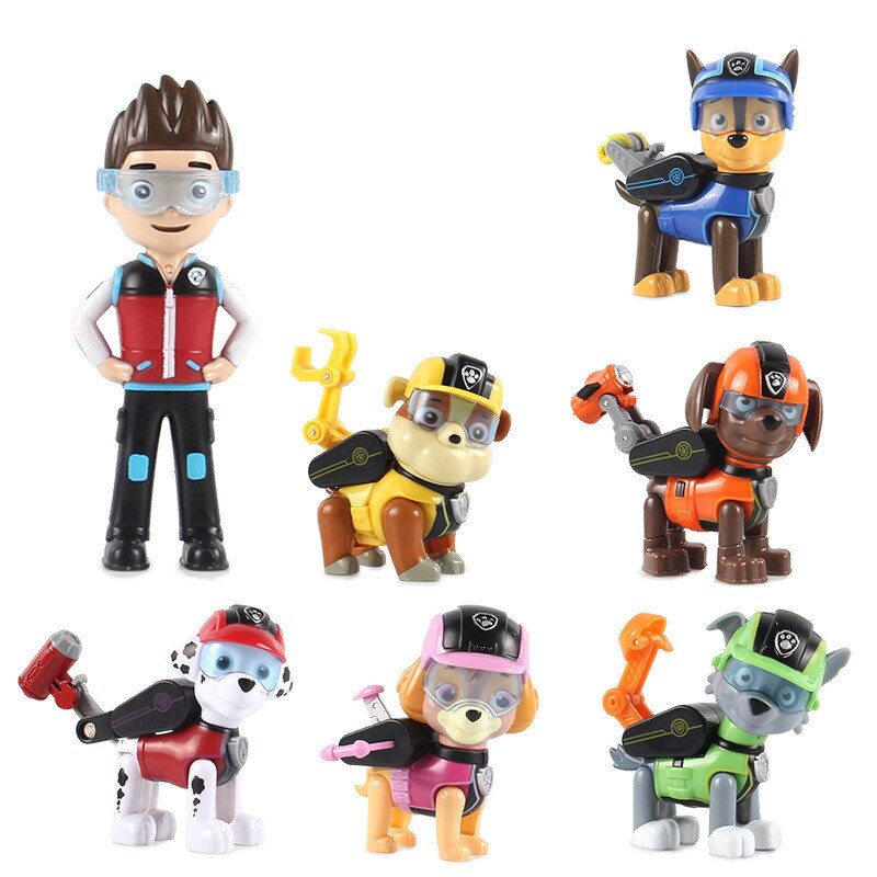 Pat' patrouille 7 pièces/ensemble jouets chien canette déformation jouet capitaine Ryder Pow patrouille Psi patrouille figurines jouets pour enfants cadeaux