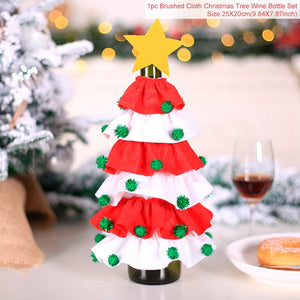 Christmas Wine Bottle Cover Merry Christmas Decor For Home 2020 Natal Noel Christmas Table Decor Xmas Gift Happy New Year 2021