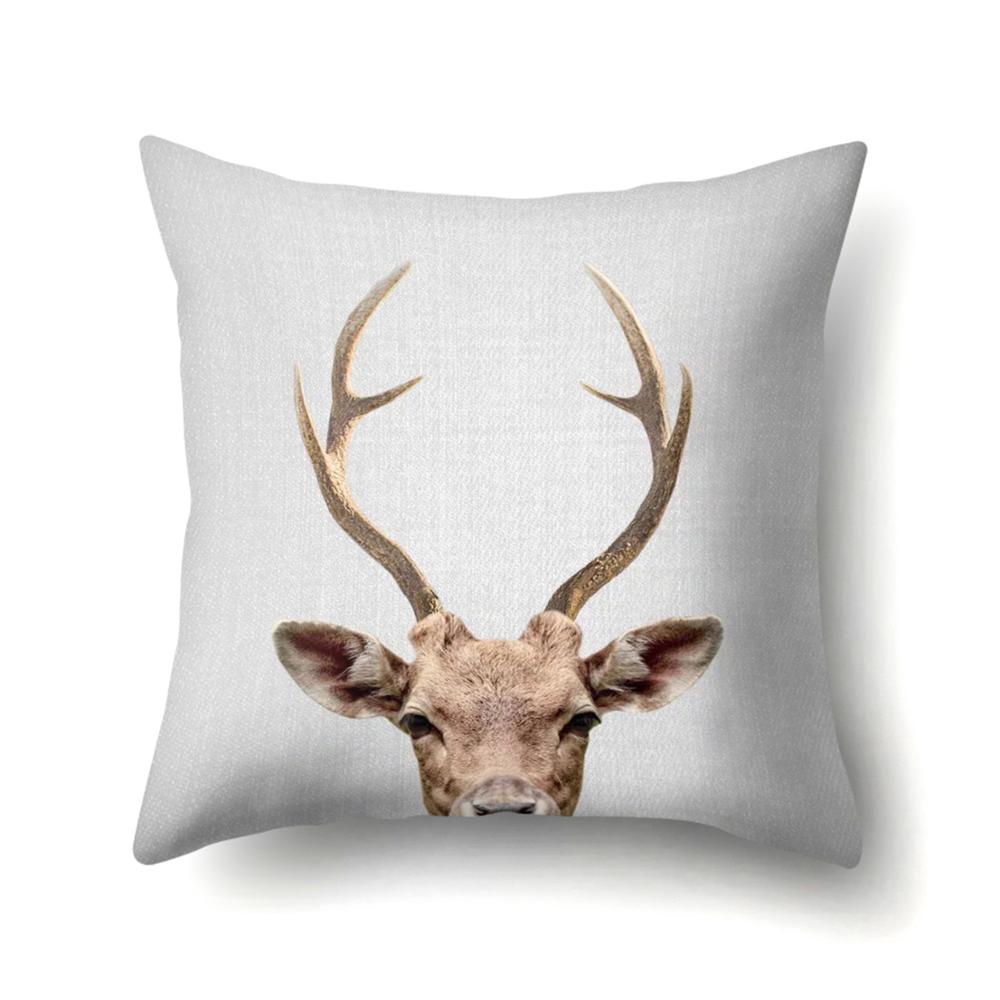 Elk Deer Santa Claus Snowman Christmas Cushion Cover Throw Pillow Xmas New Year Decor Home Decoration Polyester Pillowcase 40543
