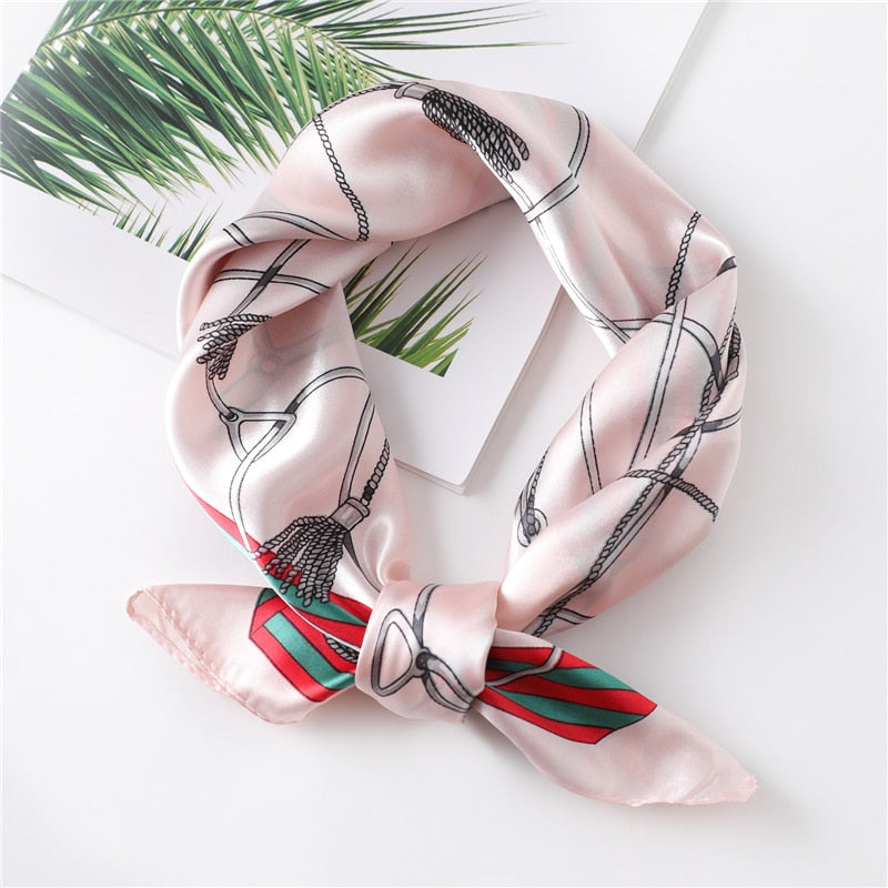 Women Square Silk Scarf Chiffon Satin Lady Hair Neck Foulard  Scarves Shawl Wrap Female Bandana Head Kerchief Hijab Headband