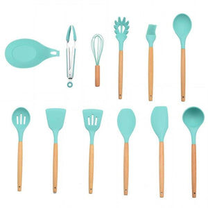 Silicone Kitchenware Cooking Utensils Set Heat Resistant Kitchen Non-Stick Cooking Utensils Baking Tools With Storage Box Tools