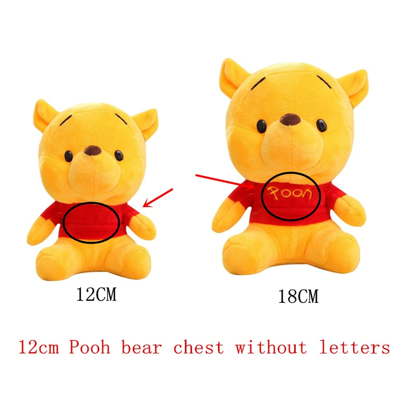 Disney 12-18cm Winnie the Pooh Bear Anime Cute Cartoon Plush Dolls Toys Keychain Pendant Kids Birthday Gift