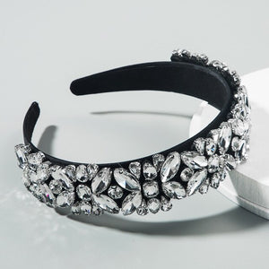 CN Baroque Full Crystal Hair Bands For Women Luxury Padded Diamond Headband Hair Hoop Christmas Gifts Christmas Hair Accessories