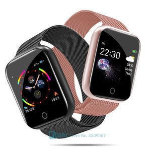 Fashion Stainless Steel Smart Watch Women Men Electronics Sport Wrist Watch For Android IOS Square Smartwatch Smart Clock Hours