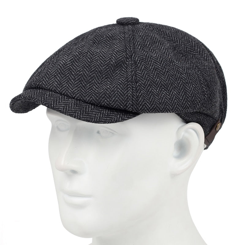 New fashion plaid beret versatile classic with a little elastic hats fashion three beret men's casual hat high quality caps