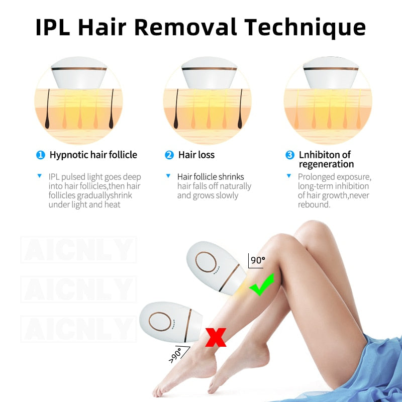 IPL Epilator Laser Hair Removal Epilator IPL Laser 600000 Flash Permanent Painless Remover Hair Bikini Hair Removal for Women