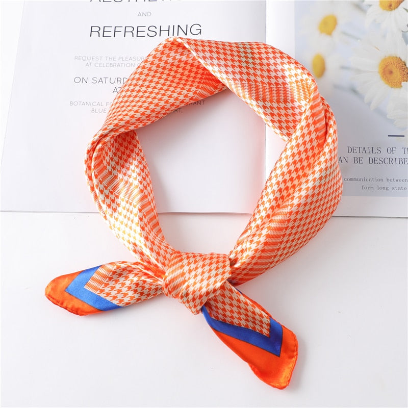 Women Square Silk Scarf Chiffon Satin Lady Hair Neck Foulard  Scarves Shawl Wrap Female Bandana Head Kerchief Hijab Headband