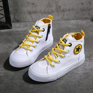 Kids Shoes High Top Canvas Shoes Baby Girls Boys Shoes Non-slip Rubber Sole Basketball Shoes Girls Children's Shoes Sneakers