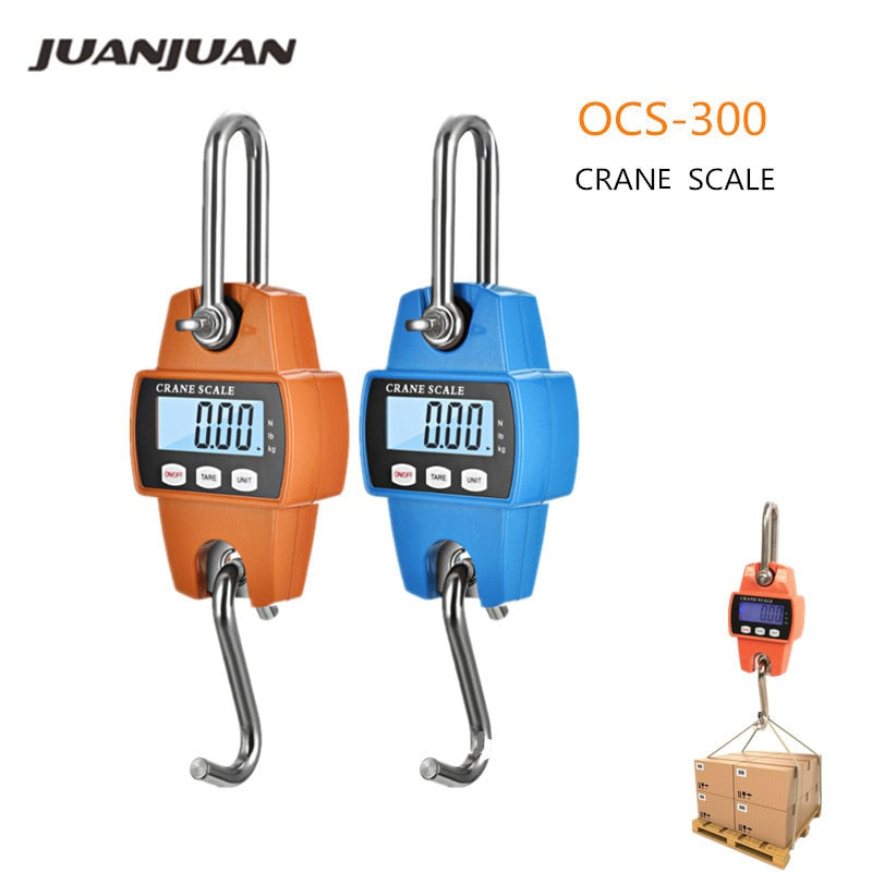 300kg Mini Crane Scale Portable LCD Electronic Digital Industrial Crane Scale Heavy Duty Hanging Weighting Hook Scales 40% off