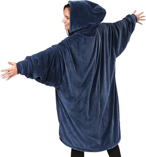 Winter Thick Comfy TV Blanket Sweatshirt Solid Warm Hooded Blanket Adults and Children Fleece Weighted Blankets for Beds Travel