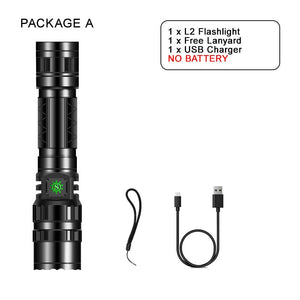Powerful Flashlight High Power Rechargeable LED Lamp Self Defense Shocker Lantern Bike Light Tactical Torch By 18650 Battery