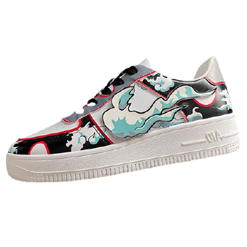 Men Sneakers Summer Breathable Shoes Super Light Casual Shoes Anime One Piece Print Male Tenis Masculino Sneakers