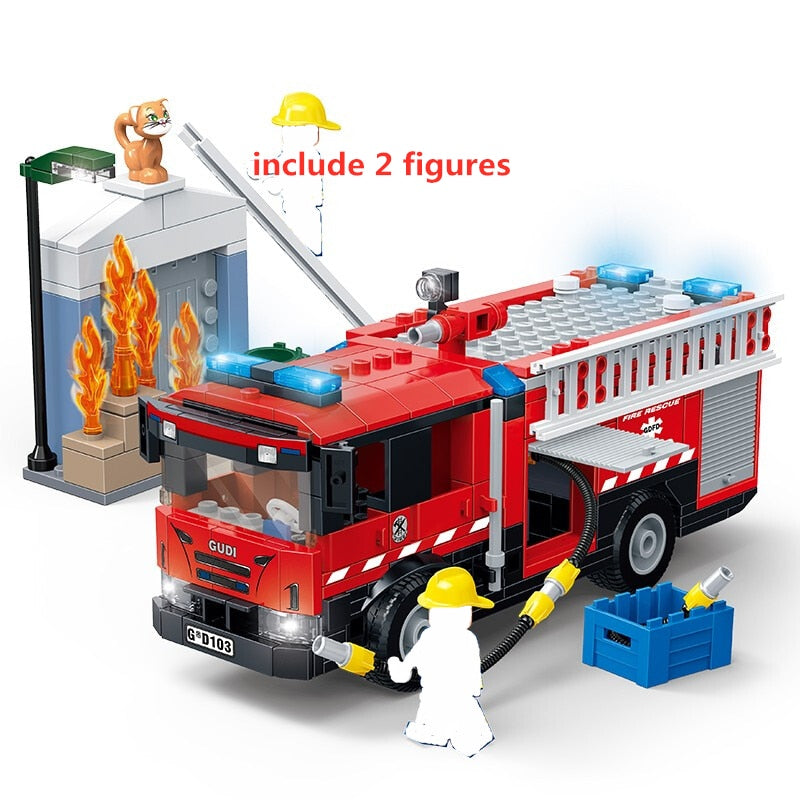 New Medical Ambulance Bricks City Fire Control Series Garbage Truck Building Blocks Model Compatible Educational Toys For Child