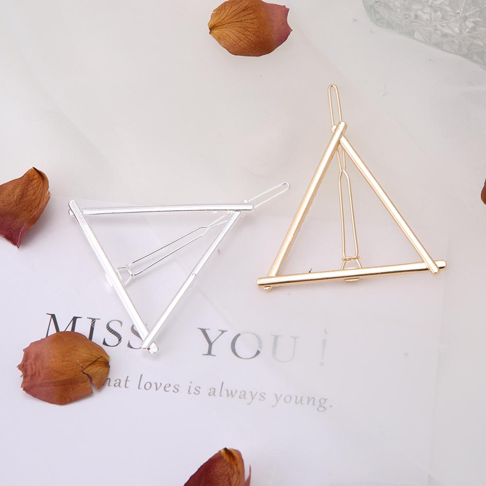 Fashion Woman Hair Accessories Triangle Hair Clip Pin Metal Geometric Alloy Hairband Moon Circle Hairgrip Barrette Girls Holder