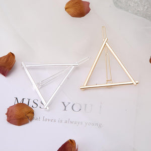 Fashion Woman Hair Accessories Triangle Hair Clip Pin Metal Geometric Alloy Hairband Moon Circle Hairgrip Barrette Girls Holder
