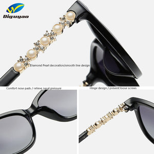 Female sunglasses luxury 2020 polarized UV400 high quality Diamond Pearl decoration retro sun glasses women shades Gafas De Sol