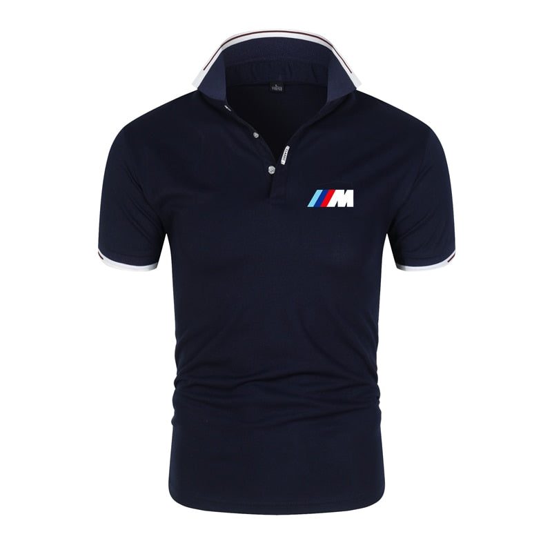 New BMW men polo shirt summer breathable short sleeve power t-shirt high quality lapel loose brand cotton sweatshirt Top Tees