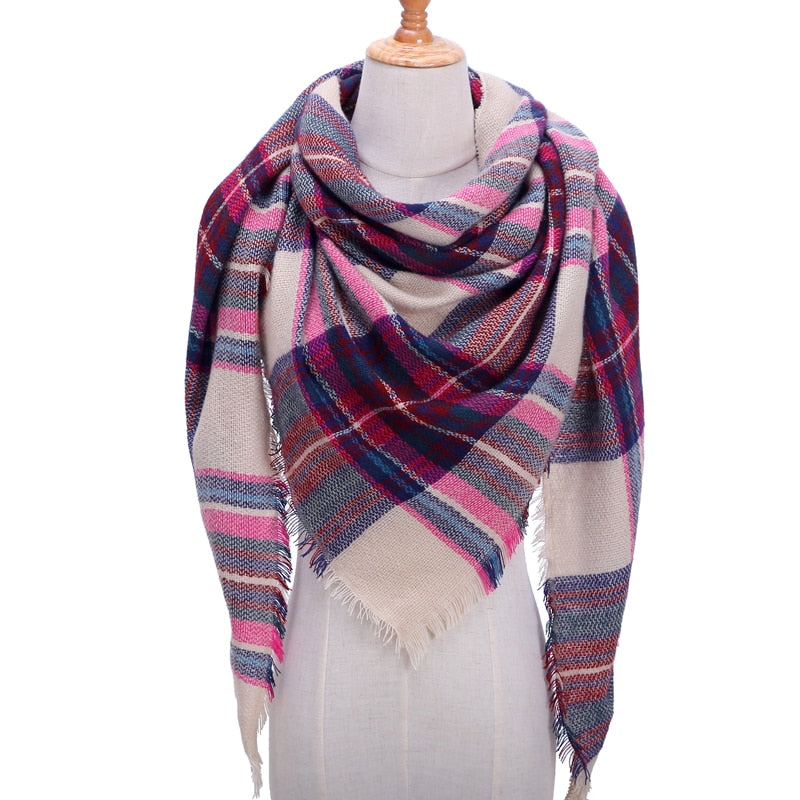 Designer 2020 knitted spring winter women scarf plaid warm cashmere scarves shawls luxury brand neck bandana pashmina lady wrap
