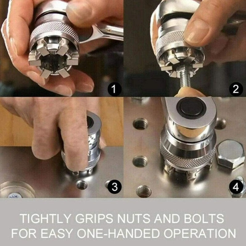 Universal Sleeve Adaptive Wrench, All-Fitting Multi Drill Attachment Universal Socket,3/8 Inch Drive Wrench Repair Tools