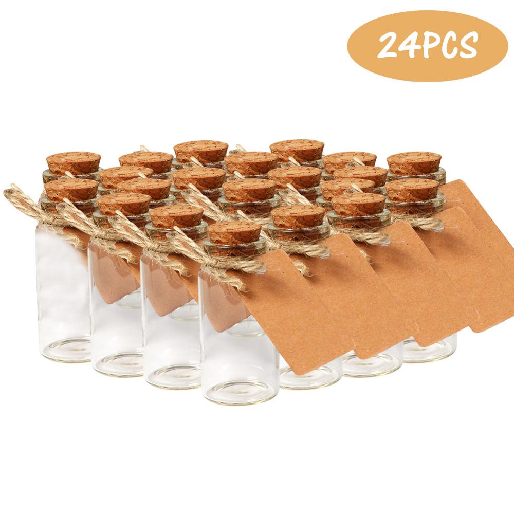 25ML Mini Glass Bottle with Cork Clear Wish Bottle Hanging Decoration Wedding Centerpiece Favors Glass Bottle Jar Wedding Decor