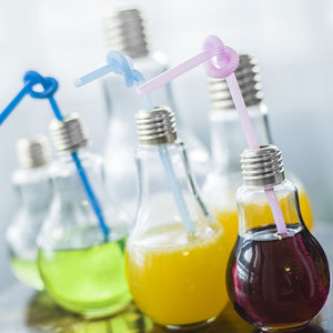 Creative Summer Bulb Water Bottle Cute Brief Fashion Milk Juice Light Bulb Leak-proof Drinkware Portable Outdoors Drinking Glass