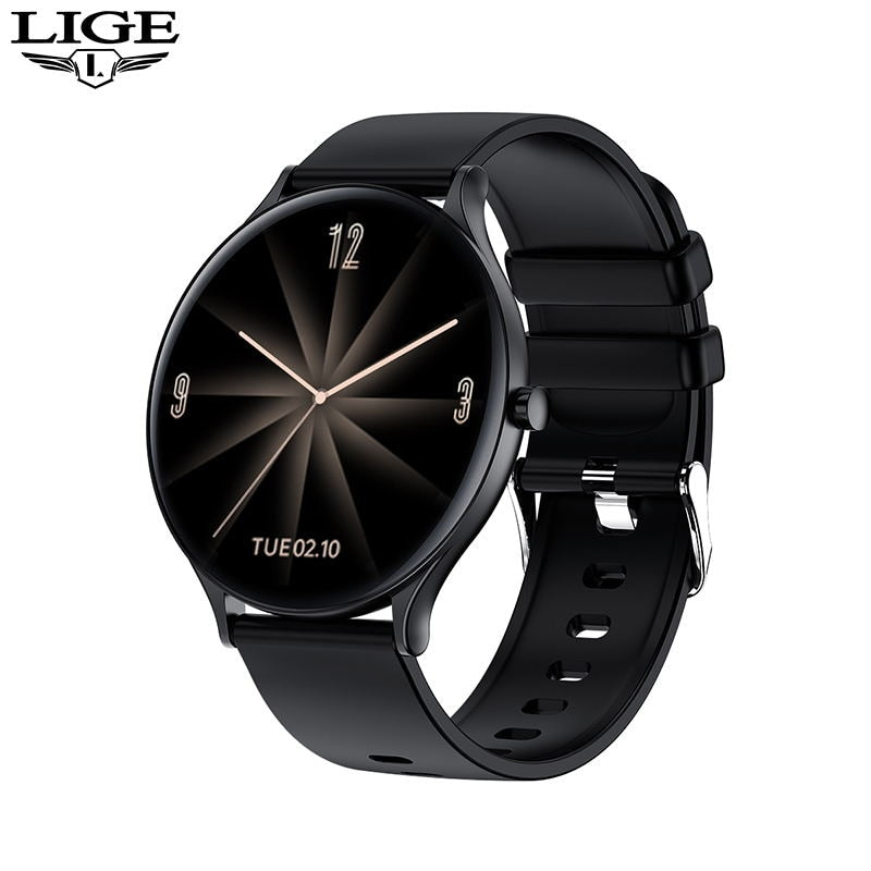 LIGE ladies smart watch ladies full touch fitness tracker Heart Rate Monitor IP67 waterproof Blood oxygen smart man Smartwatch