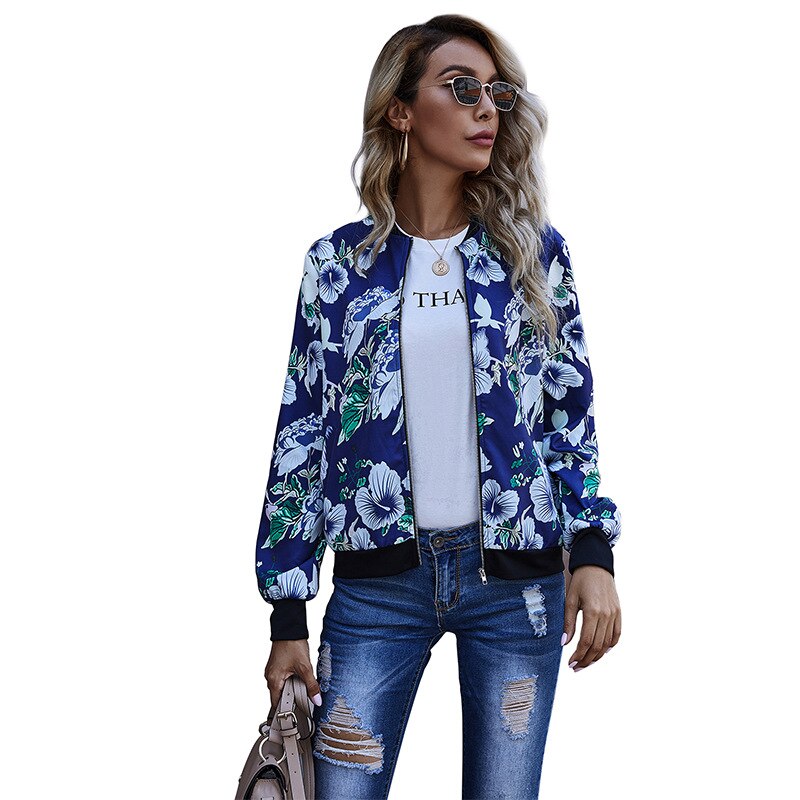 Women Jacket New Elegant Casual Fashion Printed Long Sleeve Cardigan Middle-aged Mother Outwear Top 2020 Autumn XL Coat Female
