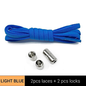 Third Version Elastic No Tie Shoelaces Metal Lock Shoe Laces For Kids Adult Sneakers Quick Shoelaces Semicircle Shoestrings F089