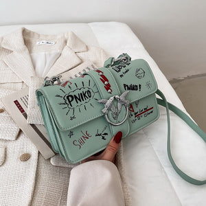 Swallow Sequined Crossbody Bag for Women 2020 New Fashion Rivet Shoulder Chain Bags Lady Purses and Handbags Wallet on Chain Cc