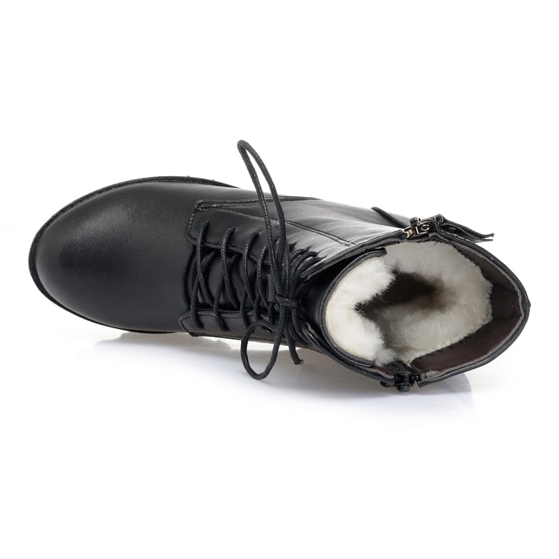 AIYUQI Women bare boots 2020 new genuine leather women boots natural wool warm women winter naked boots winter women shoe