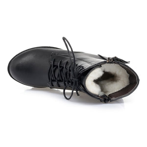 AIYUQI Women bare boots 2020 new genuine leather women boots natural wool warm women winter naked boots winter women shoe