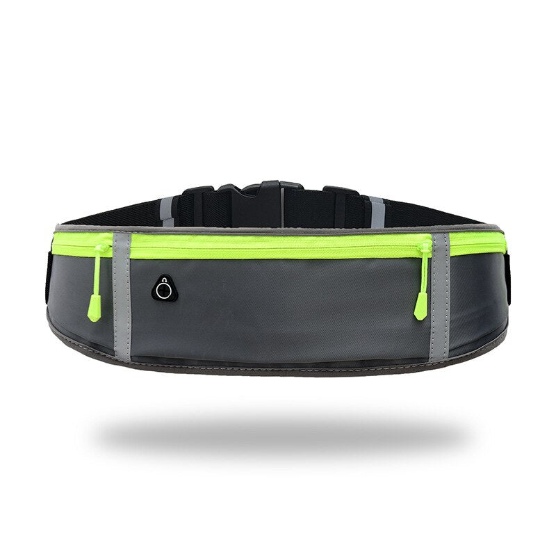 Reflective Unisex Running Belt Bag Sport Waist Band Bag Pack Travel Jogging Waist Pack Gym Fitness Bag for 6.5 Inch Phone Holder
