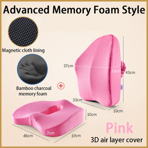 Memory Foam Seat Cushion Orthopedic Pillow Coccyx Office Chair Cushion Support Waist Back Cushion Car Seat Hip massage Pad Sets